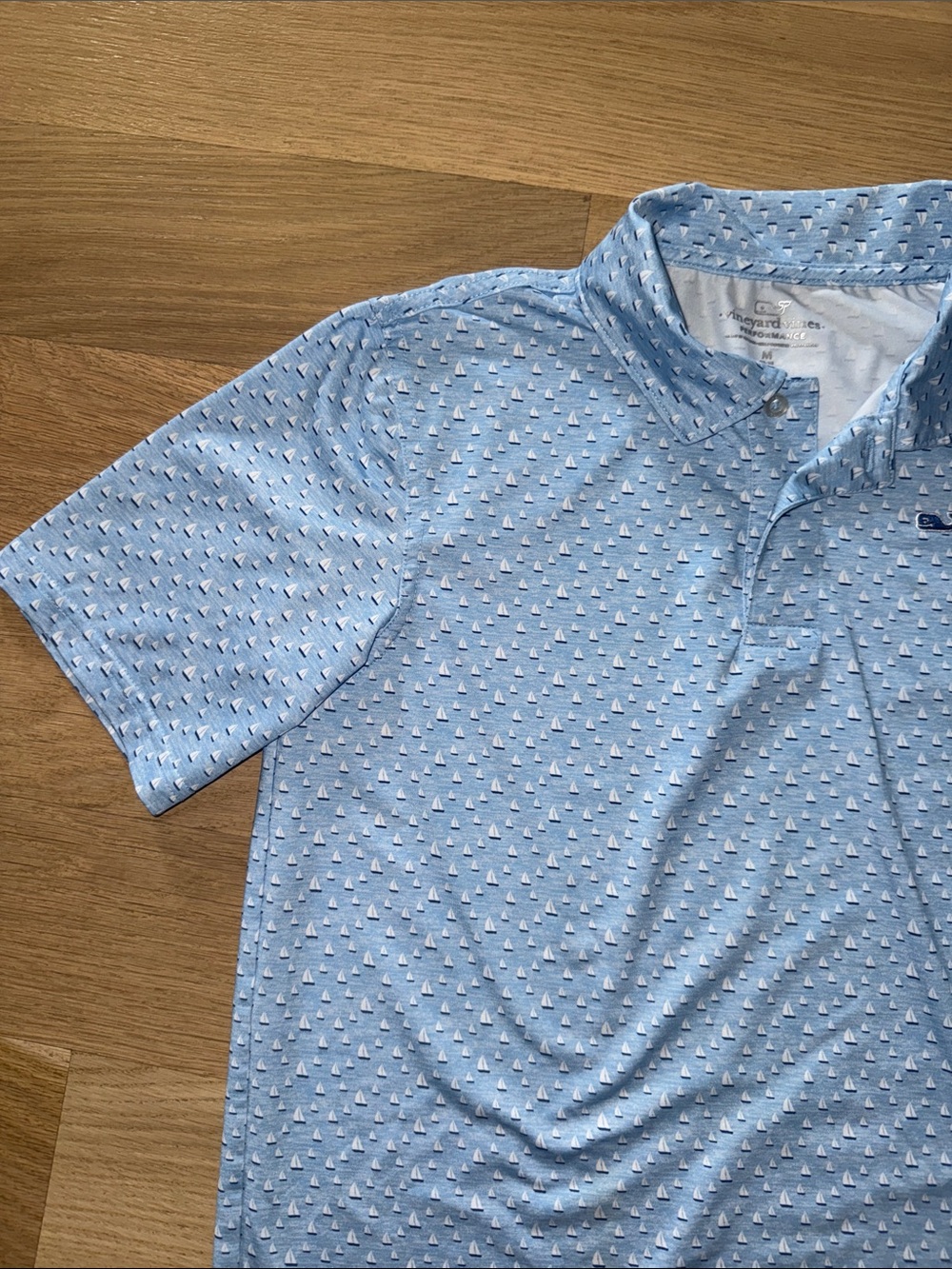 Vineyard Vines Boys Pale Blue Patterned Short-Sleeve Polo size YM - Picture 4 of 10